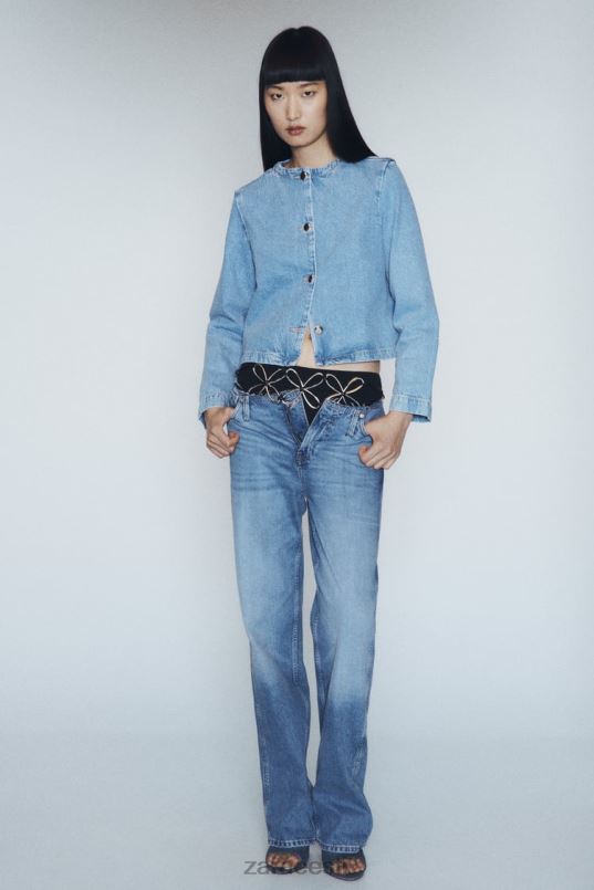 Zara z1975 nööpidega teksajakk naised keskmine sinine Riietus 42F0H93