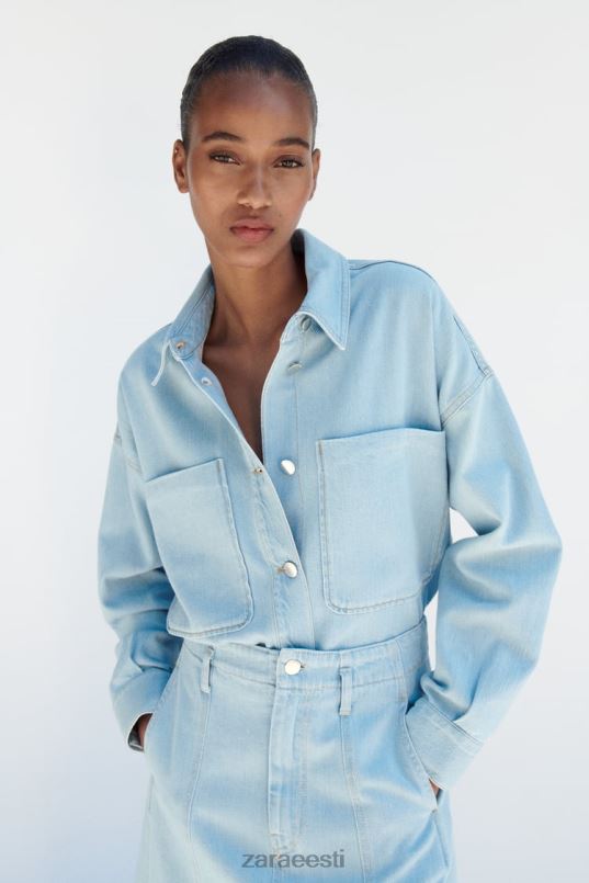 Zara z1975 teksajakk naised keskmine sinine Riietus 42F0H129