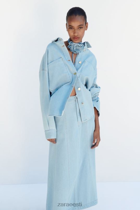 Zara z1975 teksajakk naised keskmine sinine Riietus 42F0H129