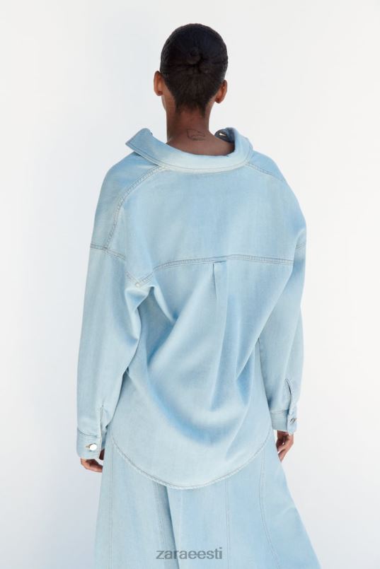 Zara z1975 teksajakk naised keskmine sinine Riietus 42F0H129