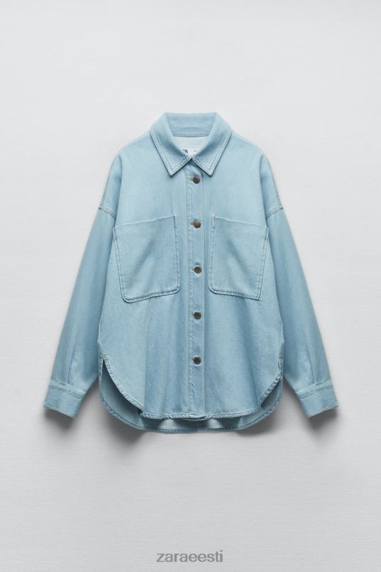 Zara z1975 teksajakk naised keskmine sinine Riietus 42F0H129