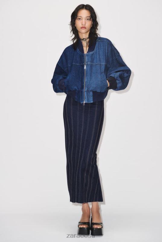 Zara zw kontrastne teksapommitaja naised sinine Riietus 42F0H35