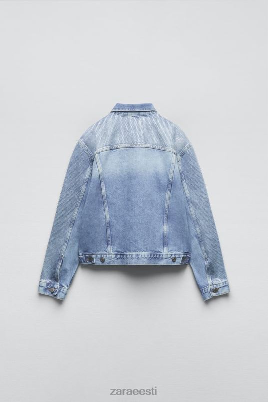 Zara zw rhinestone teksajakk naised tuhmunud sinine Riietus 42F0H126