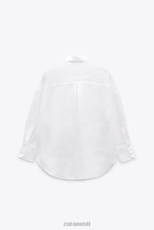 Zara 100% linane särk naised valge Riietus 42F0H303
