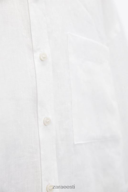 Zara 100% linane särk naised valge Riietus 42F0H303