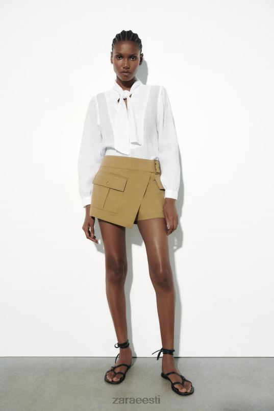 Zara 100% linane vibusärk naised valge Riietus 42F0H457