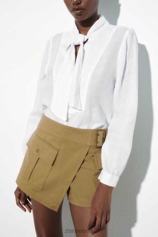 Zara 100% linane vibusärk naised valge Riietus 42F0H457