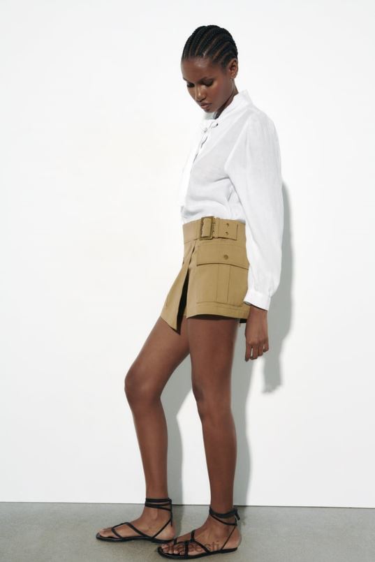 Zara 100% linane vibusärk naised valge Riietus 42F0H457