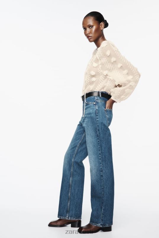 Zara 3D lilleline särk naised ekru Riietus 42F0H310