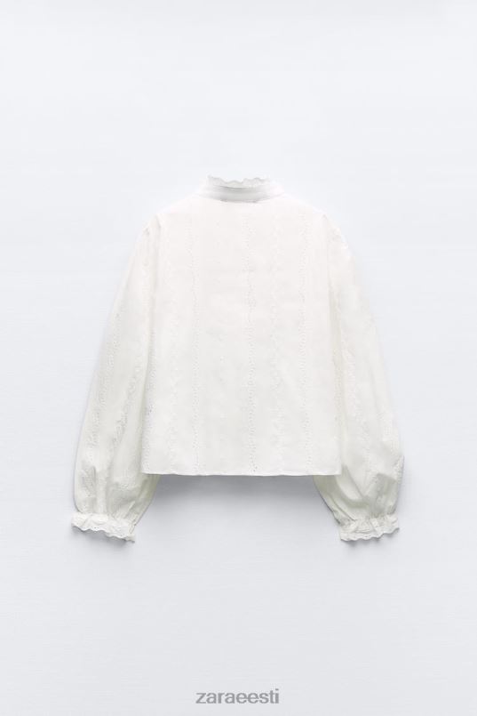 Zara ažuurne tikandiga särk naised valge Riietus 42F0H323