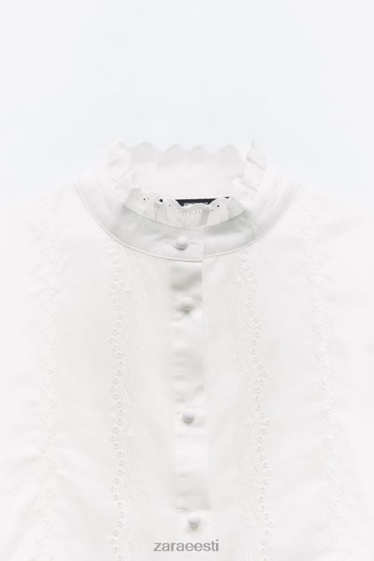 Zara ažuurne tikandiga särk naised valge Riietus 42F0H323