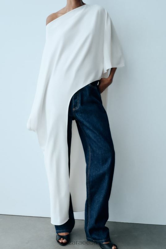 Zara asümmeetriline keep pluus naised ekru Riietus 42F0H301