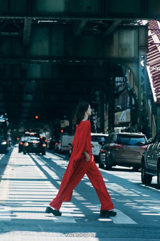 Zara asümmeetriline keep pluus naised erepunane Riietus 42F0H306