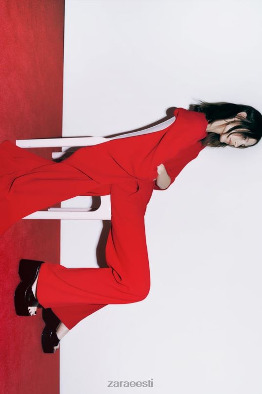 Zara asümmeetriline keep pluus naised erepunane Riietus 42F0H306