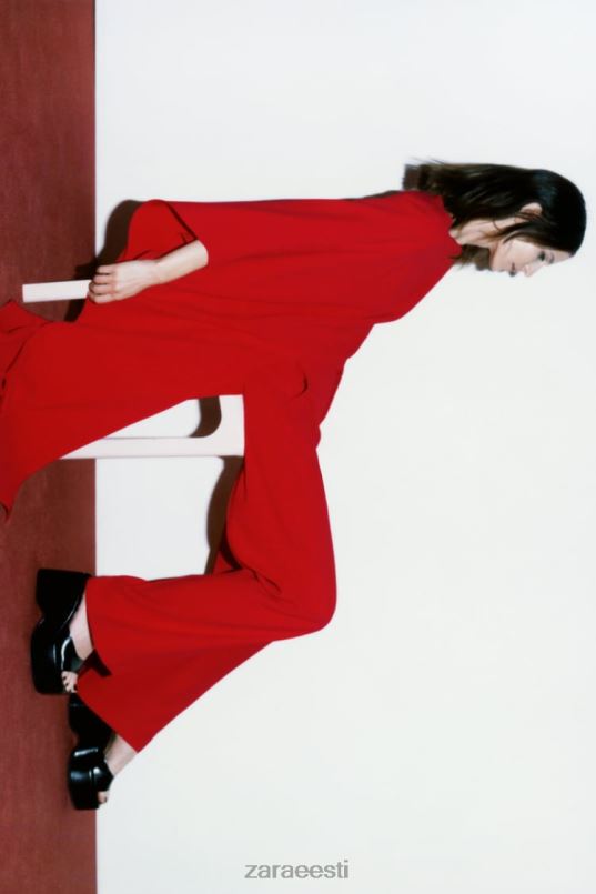 Zara asümmeetriline keep pluus naised erepunane Riietus 42F0H306