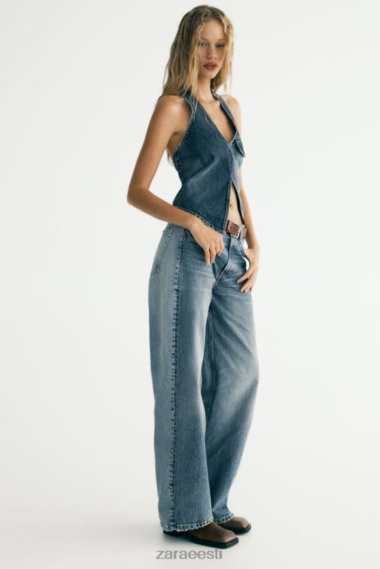 Zara asümmeetriline trf teksatopp naised ainult üks Riietus 42F0H330