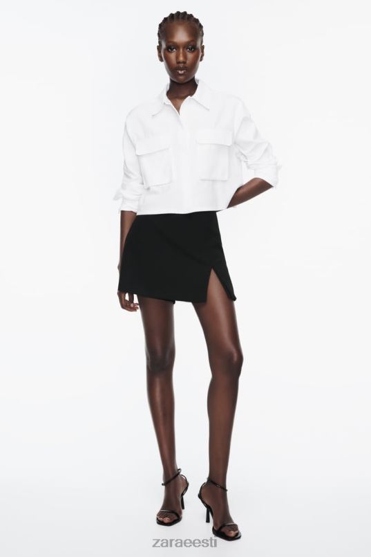 Zara crop oxfordi särk naised valge Riietus 42F0H304