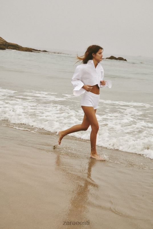 Zara crop poplin särk naised valge Riietus 42F0H414