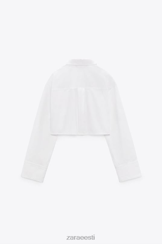 Zara crop poplin särk naised valge Riietus 42F0H414