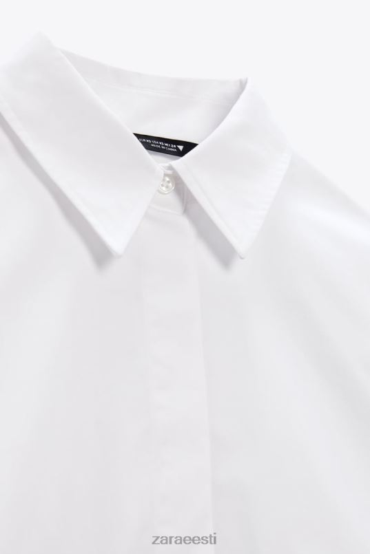 Zara crop poplin särk naised valge Riietus 42F0H414