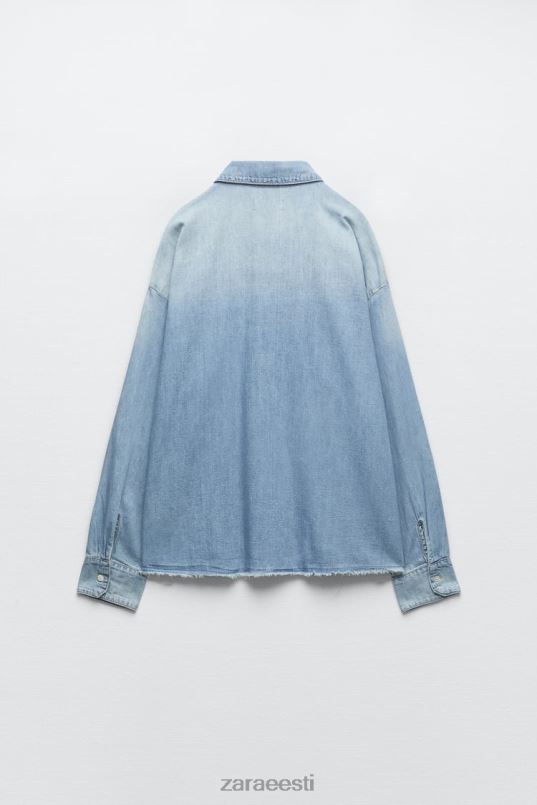 Zara denim särk trf naised helesinine Riietus 42F0H390