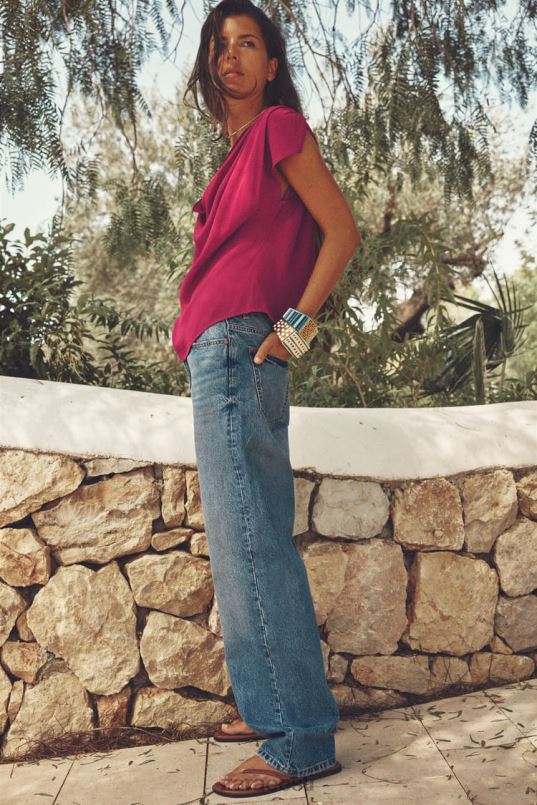 Zara drapeeritud top naised vaarikas Riietus 42F0H403