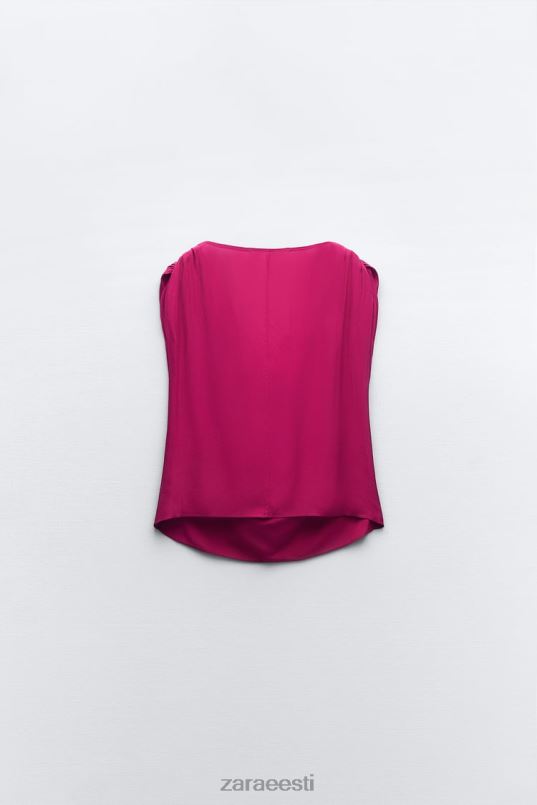 Zara drapeeritud top naised vaarikas Riietus 42F0H403