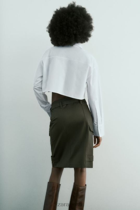 Zara kärbitud gabardiinist särk naised valge Riietus 42F0H432
