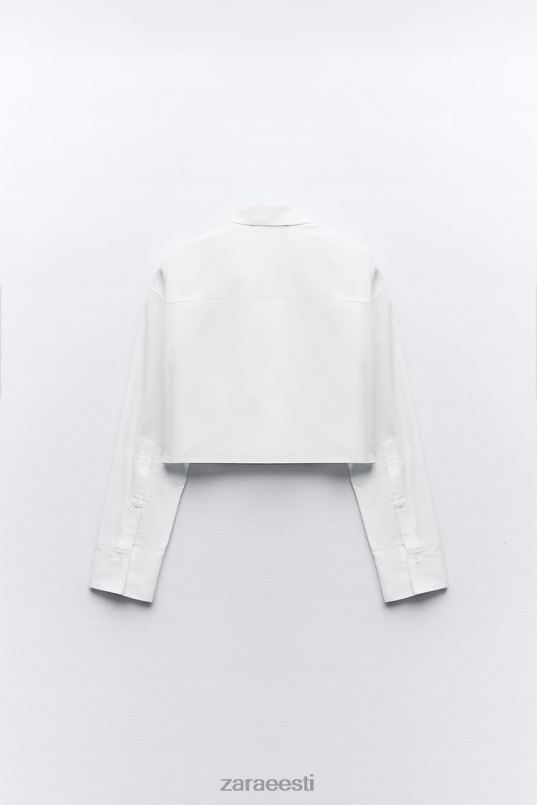 Zara kärbitud gabardiinist särk naised valge Riietus 42F0H432