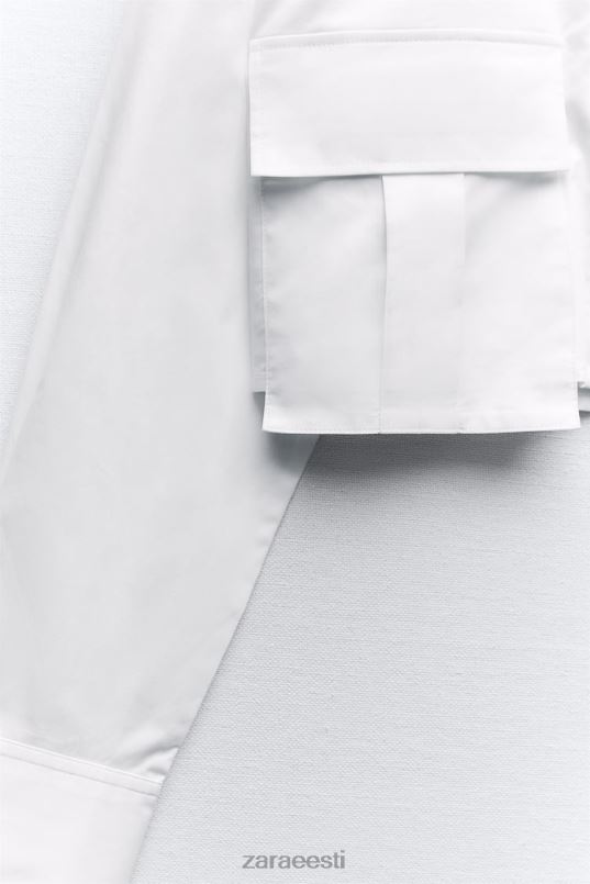 Zara kärbitud gabardiinist särk naised valge Riietus 42F0H432