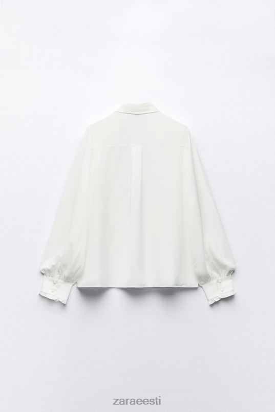 Zara kontrastse lipsuga särk naised valge Riietus 42F0H316