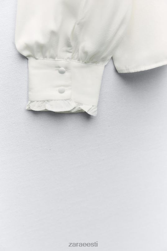 Zara kontrastse lipsuga särk naised valge Riietus 42F0H316