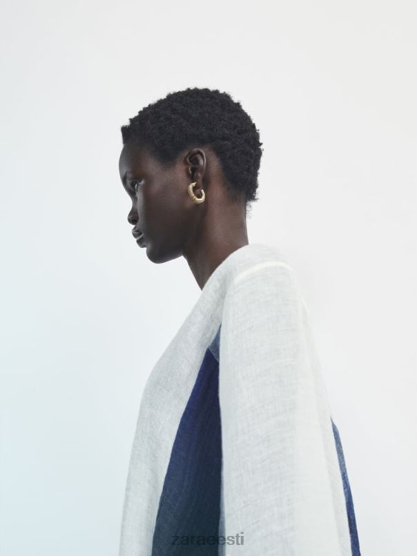 Zara kontrastse vahvlikoos linasest segust särk naised valge Riietus 42F0H847