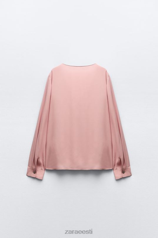 Zara kuldsete nööpidega pluus naised roosa Riietus 42F0H441