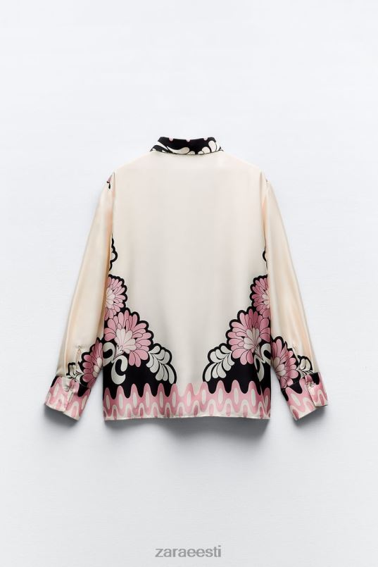 Zara lillemustriga särk naised ekru/must Riietus 42F0H360