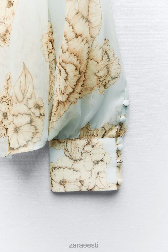 Zara lillemustriga särk naised liiv/sinine Riietus 42F0H419