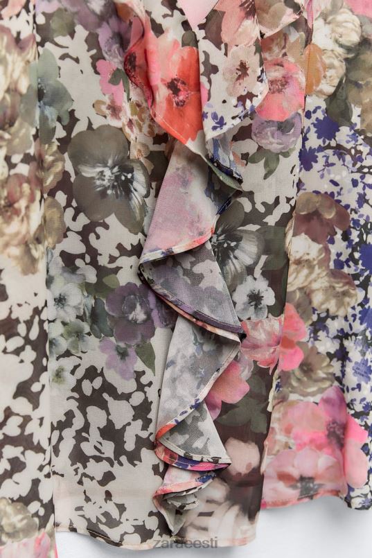 Zara lillemustriga särk naised mitmevärviline Riietus 42F0H404