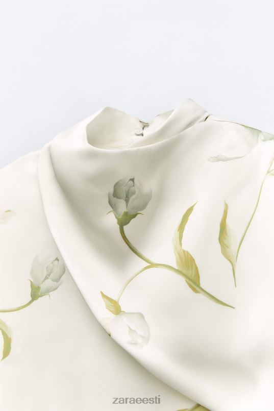 Zara lillemustriga satiinefektiga top naised mitmevärviline Riietus 42F0H369