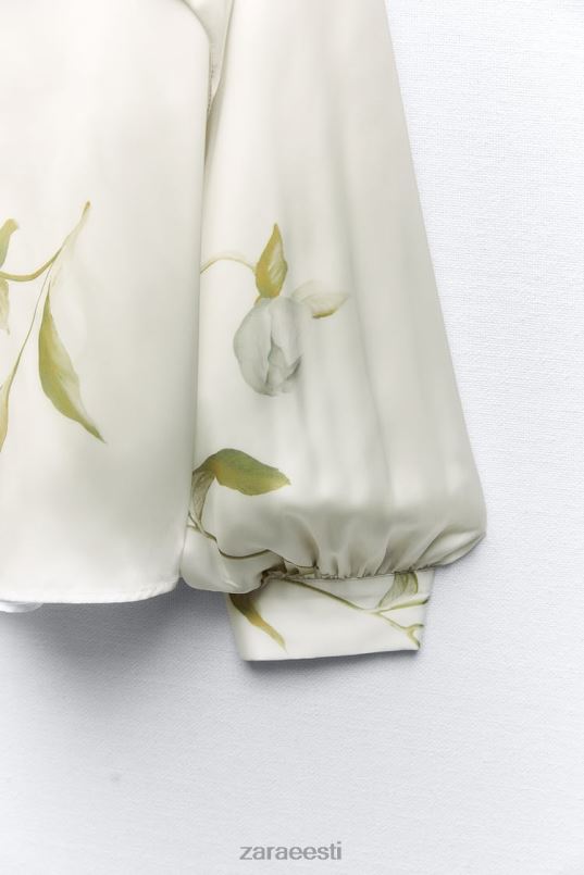 Zara lillemustriga satiinefektiga top naised mitmevärviline Riietus 42F0H369