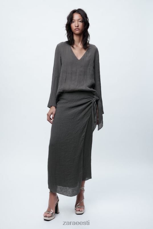 Zara linane pluus naised hall Riietus 42F0H429