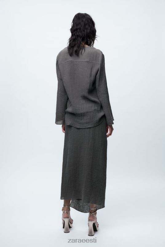 Zara linane pluus naised hall Riietus 42F0H429