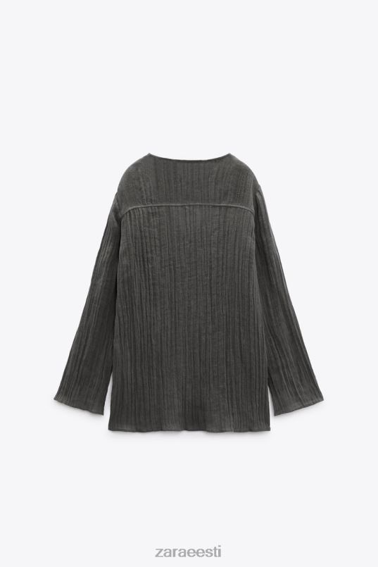 Zara linane pluus naised hall Riietus 42F0H429