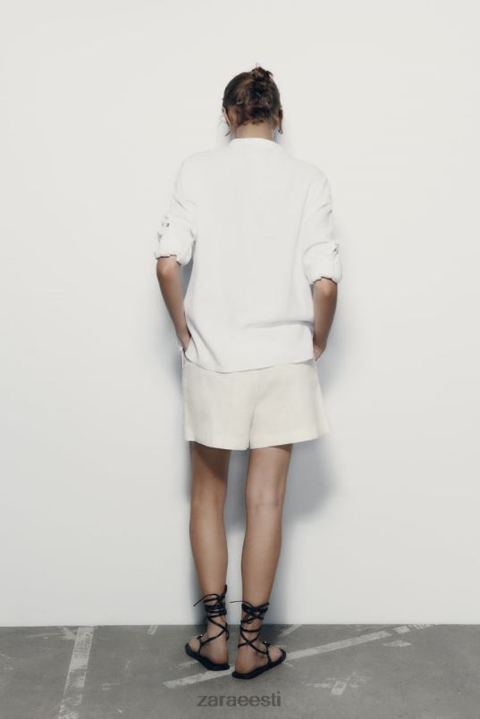 Zara linase segu tab varrukatega särk naised valge Riietus 42F0H374