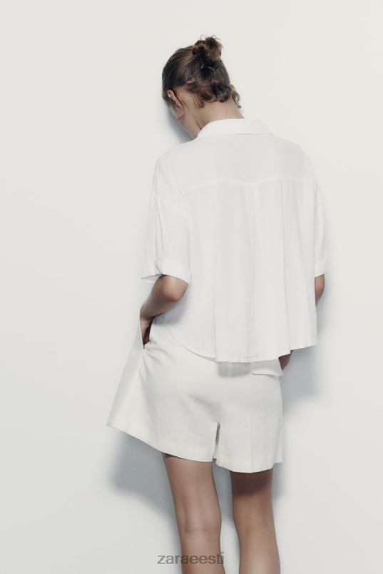 Zara linasegu crop särk naised valge Riietus 42F0H343