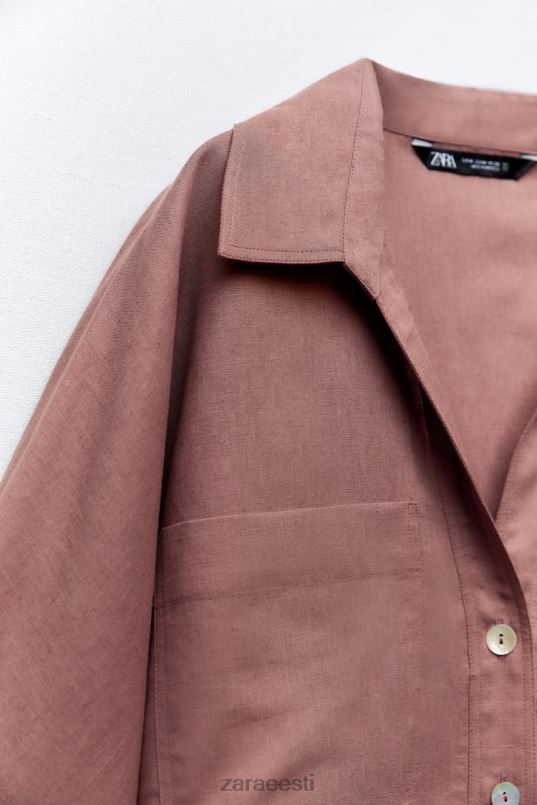 Zara linasegu plaaster taskusärk naised marsala Riietus 42F0H401