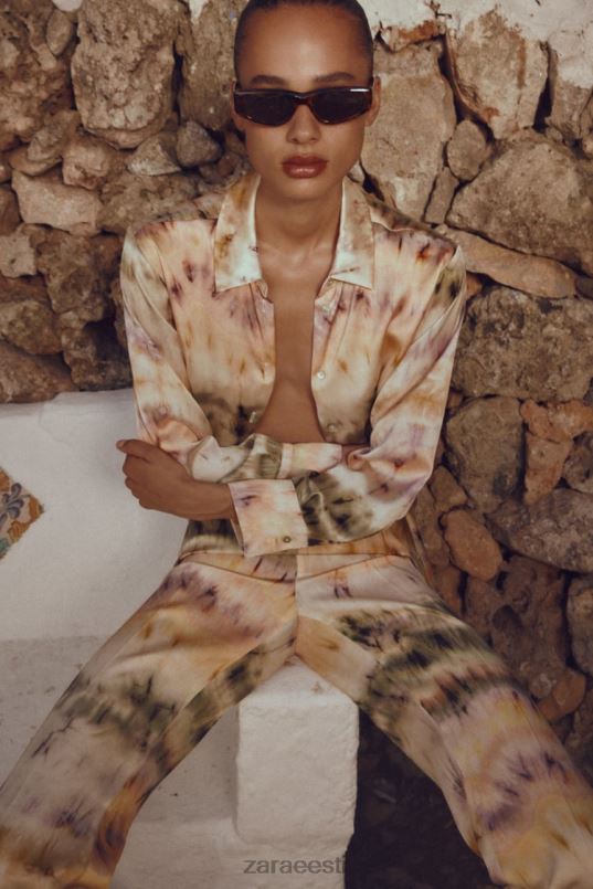 Zara lipsuga prinditud särk naised mitmevärviline Riietus 42F0H444