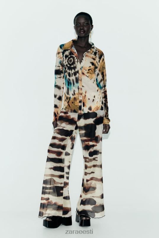 Zara lipsuga prinditud tüllsärk naised apelsinid Riietus 42F0H458