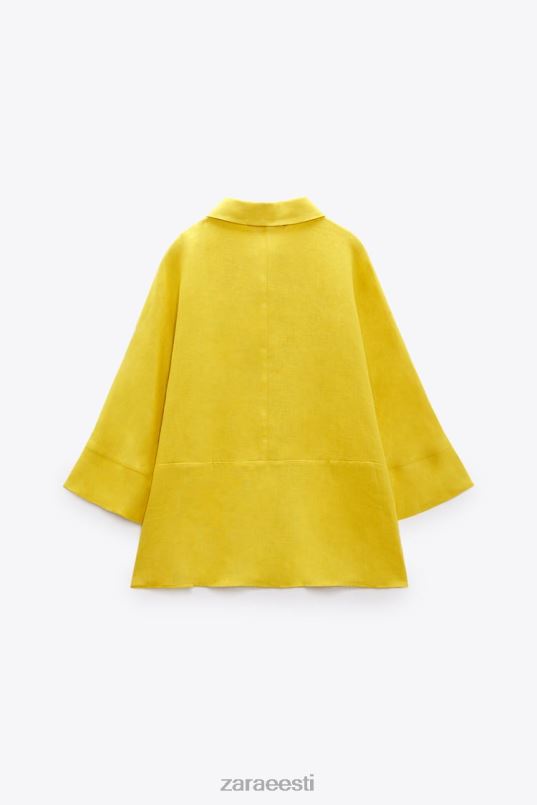 Zara ülisuur linane särk naised sinep Riietus 42F0H398