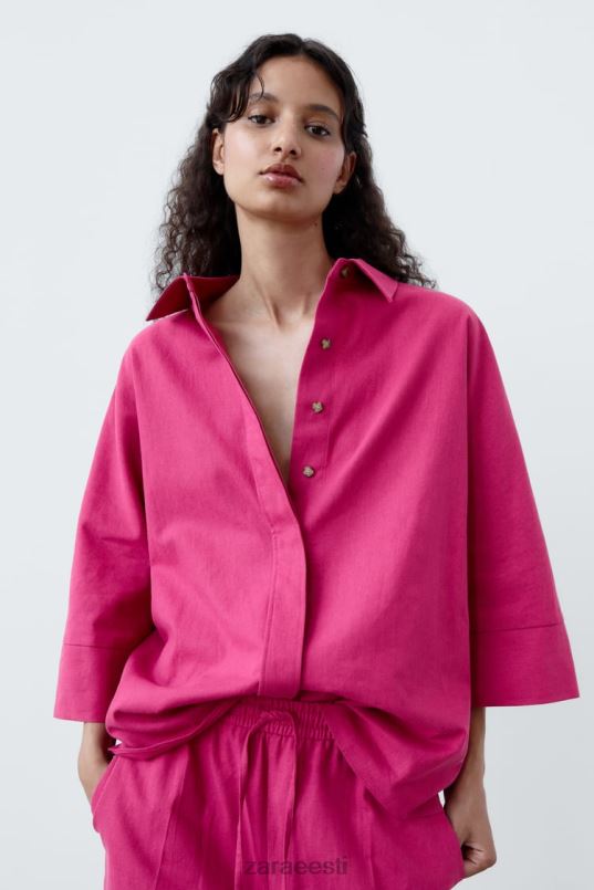 Zara ülisuur linasegu särk naised magenta Riietus 42F0H371