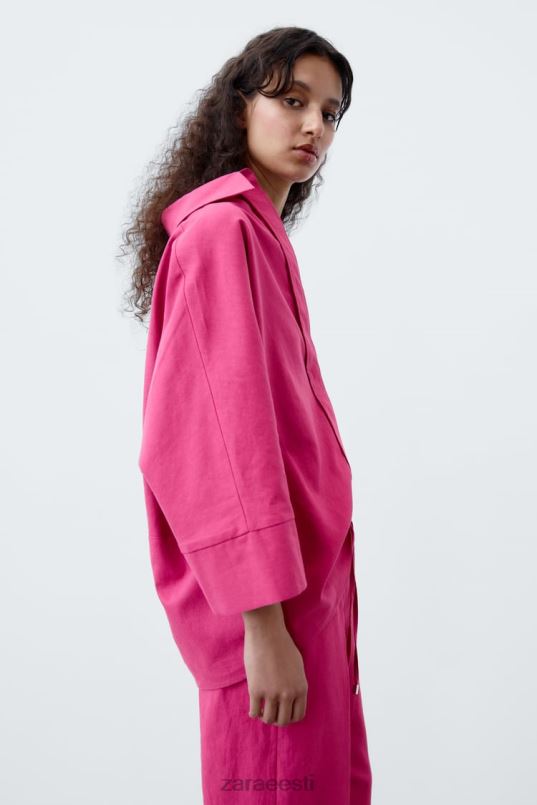 Zara ülisuur linasegu särk naised magenta Riietus 42F0H371